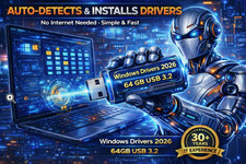 Offline Windows Driver Installer USB 2026 64GB USB 3.2  No Internet Needed