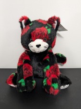 Build a Bear Workshop Groomed/Sculpted Red Roses Kitty Cat Plush Animal NWT