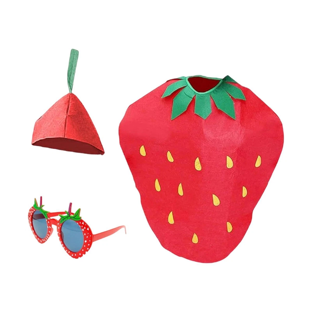 Disfraz De Fresa Para Adultos - Tela No Tejida, Reutilizable, Con Sombrero, Para Fiestas Y Cosplay Disfraz De Fresa Para Adultos - Tela No Tejida, Reutilizable, Con Sombrero, Para Fiestas Y Cosplay