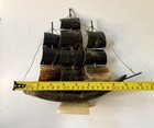 Vintage Sailboat Schooner Sculptured Genuine Bovine Horn Nautical Decor Folk Art — photo 10