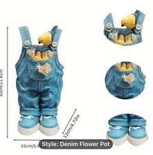 Planter Vase Blue Jean Bird Nest Plant Flower...