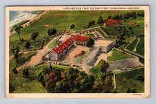 New York NY Fort Ticonderoga Aerial View From The East Vintage Postcard
