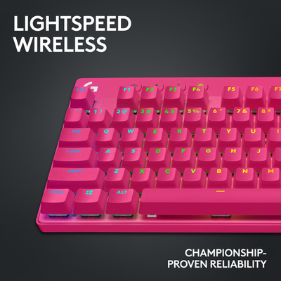 Logitech G PRO X TKL Wireless Gaming Keyboard - Pink, US English