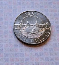 1 DOLLARO 1987 50° ANNIVERSARIO DI VIAGGI COMMERCIALI. ARGENTO 58
