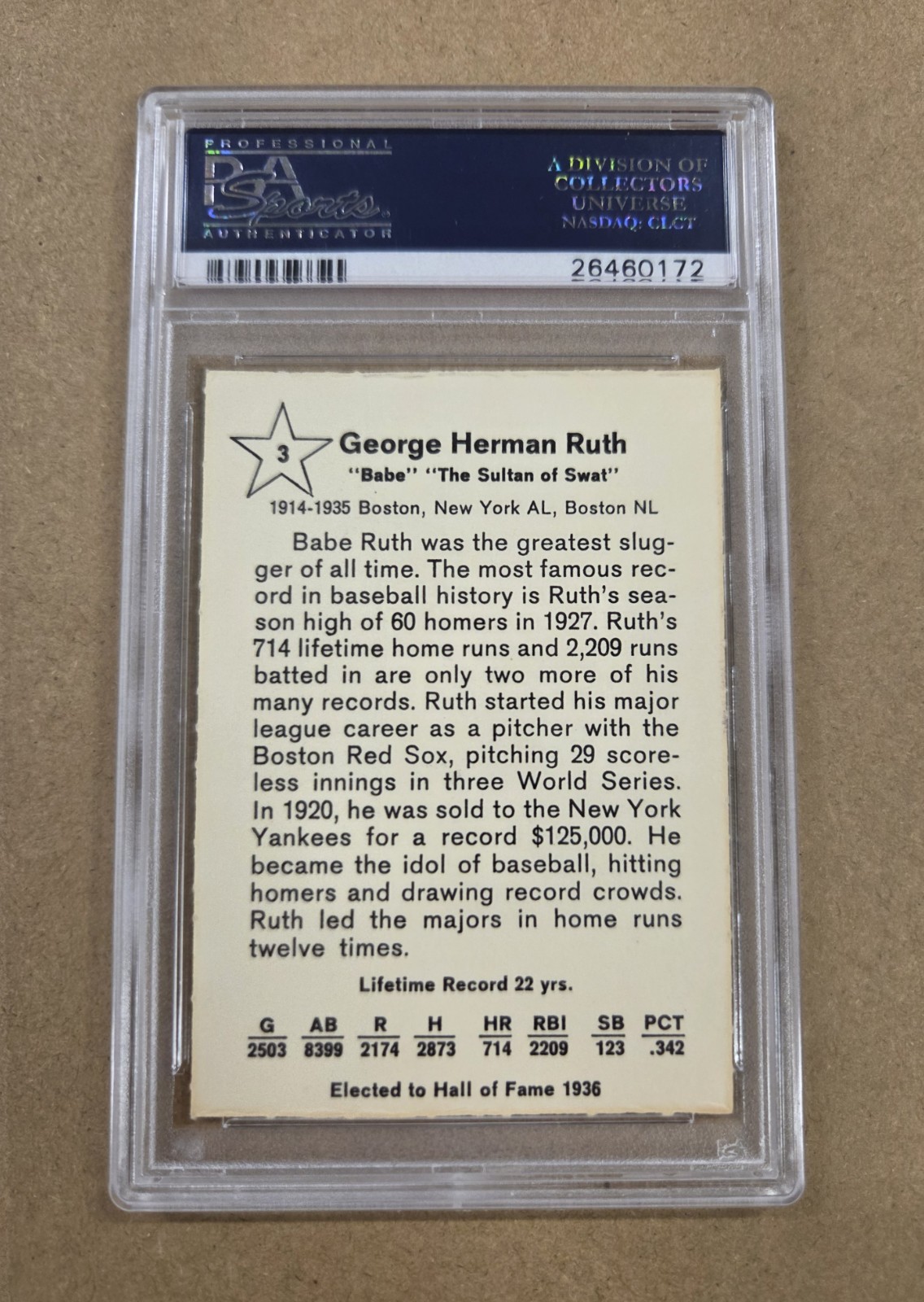 1961 Golden Press Hall of Fame - Babe Ruth #3 PSA 5.5 EX+ bb26-364 view 2