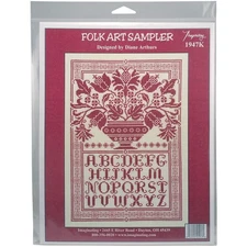 M & R Technologies Folk Art Sampler Counted Cross Stitch Kit-10"X14.75" 14 Count