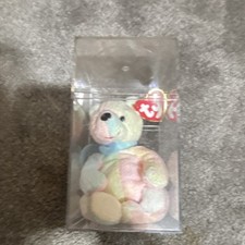 Ty Beanie Babies Pastel Bear 1997 with Tag in Display Case
