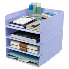 Desk Organizer, Office Organization and Storage, Plastic Letter Tray, Stackab...
