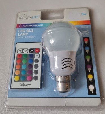 3W LED Farbwechsel BC Push In B22 GLS Birne Lampe Fernbedienung Blitz Strobe Fade 