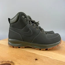 Nike Manoa Leather Boots Mens Size 9 Shoes Sequoia Cargo Khaki Gum 454350-300