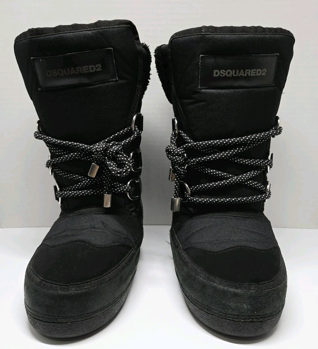 DSQUARED2 スノーブーツ ブラック Dsquared2 Black Suede Fur Snow Boots Sizes EU 35-37 US 5-7 | eBay