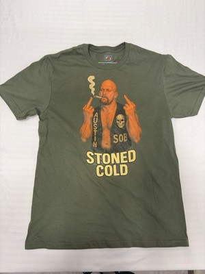 JK Designs Mens WWE Stone Cold Steve Austin Shirt Size Medium Green Sob New