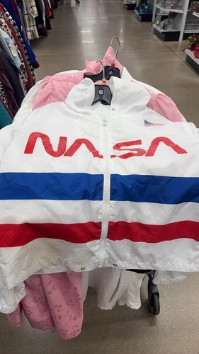 NASA American Flag Colorblock Windbreaker Jacket - product listing photo