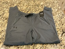 NWT Under Armour Loose Fit Pennant Pant Gray Boys Size L