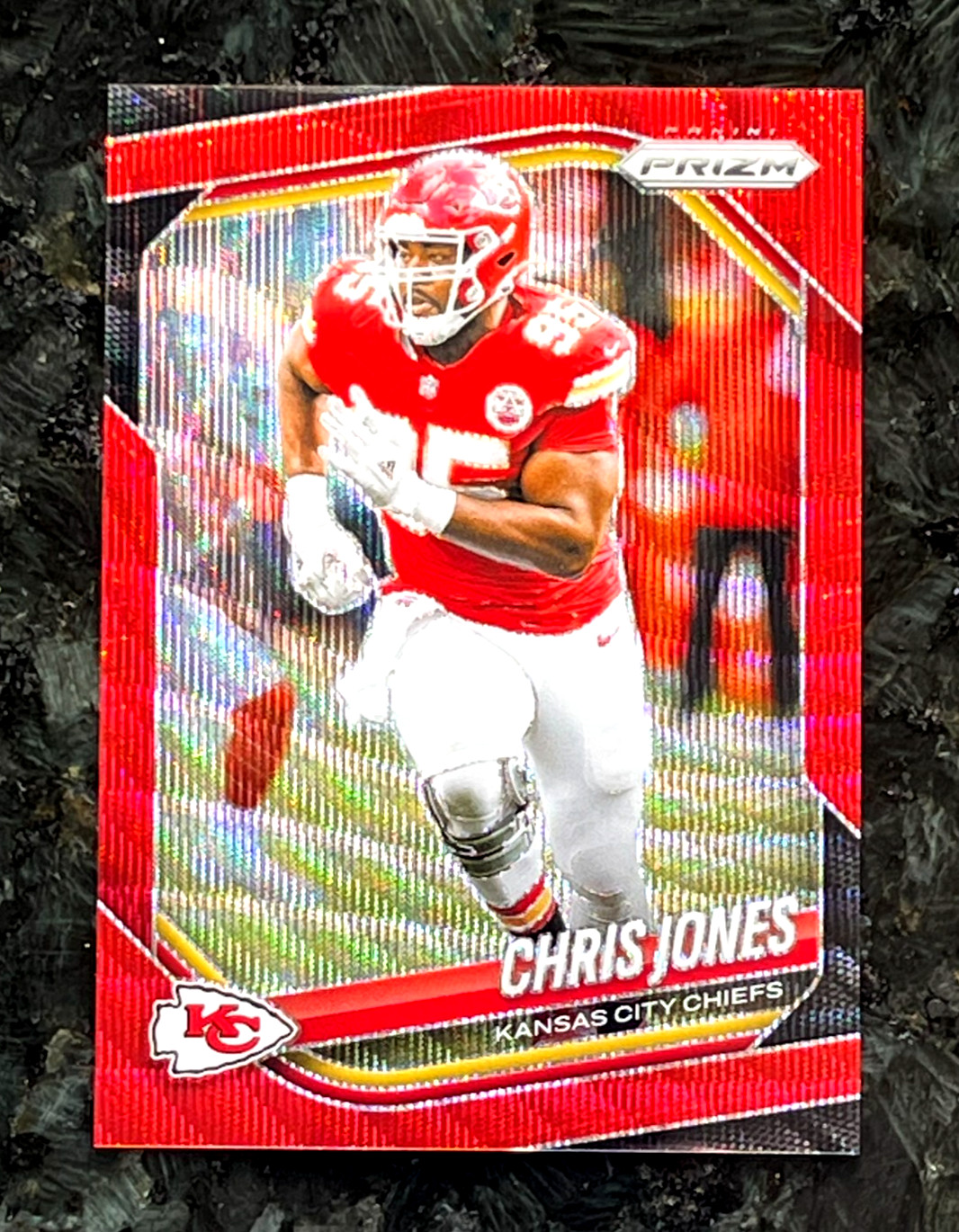 2025 Panini Prizm Chris Jones Red Wave Prizm 91/149 Kansas City Chiefs #113