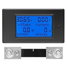 Multifunction Battery Monitor Meter, 0-200V, 0-10A Widely Applied to 12V/24V/48