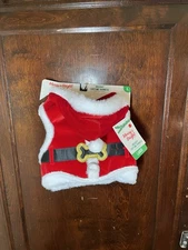 NWT Dog Costume Harness Holiday Merry & Bright Christmas Santa Large Red Padded