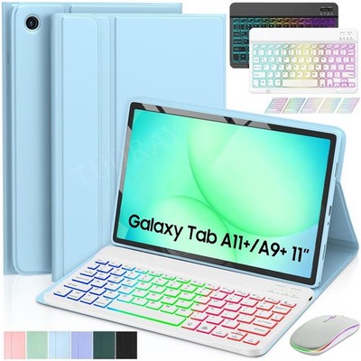 QWERTZ Beleuchtete Tastatur Hülle Für Samsung Galaxy Tab A9 Plus A11+ 11'' 2025