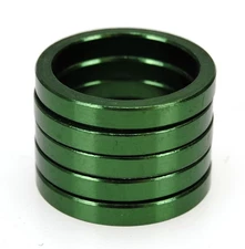 Bicycle BMX or MTB headset spacers for 1 1/8" threadless (SET of 5) 5mm - GREEN