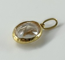 Pendentif or 18 k quartz bijou ancien taille mini gold pendant 750 vintage jewel