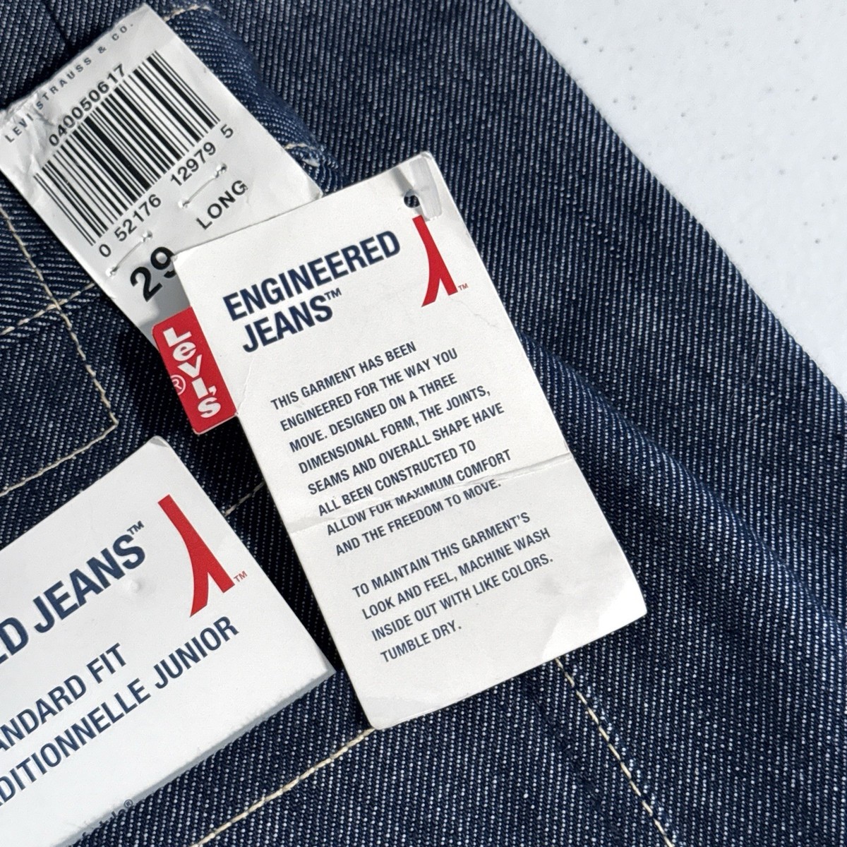 NOS Vintage Levi's Size 29x34 Twisted Leg Engineered Denim Jeans