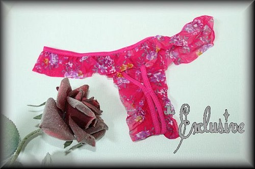 3, 6, 12, 24 St. Verschiedene sexy ouvert Strings mit süßen Blumen, XS-M, Paket - Picture 3 of 6