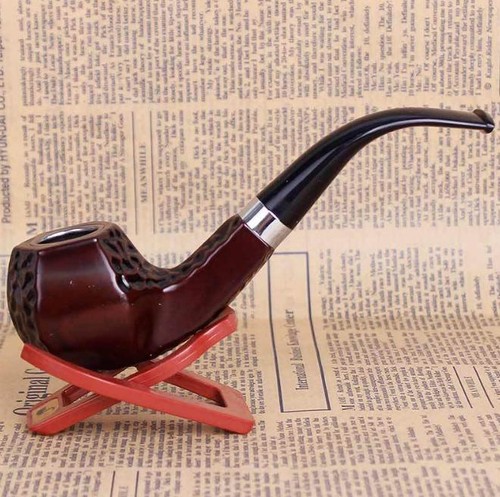 Durable Resin Tobacco Smoking Pipes Imitation Wood Carved Wooden Cigarette Pipe - Picture 2 of 10