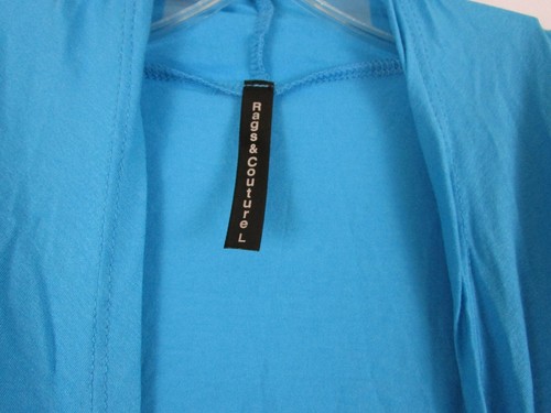 NEW RAGS & COUTURE WOMEN'S SPRING DRAPED CARDIGAN TURQUOISE SIZE L - Picture 3 of 4
