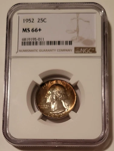 1952 Washington Quarter Unc MS66+ NGC Toning