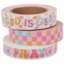 3 Rolls Groovy Faith God Is Good   Washi Tape Decorative Planner Supply Crafts