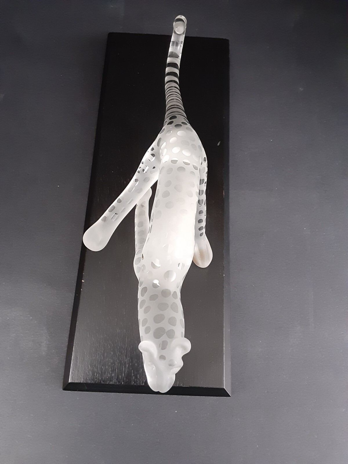 Vintage 1998 MILON TOWNSEND ART GLASS Sculpture Running Cheetah