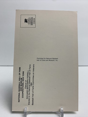 Rick Ferrell - Signed Yellow Hall of Fame 3.5" x 5.5" postcard plaque - Picture 2 of 2