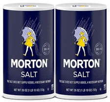 (Pack of 2) Morton All-Purpose Non-Iodized Table Salt 26 oz