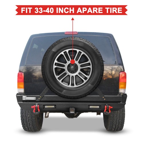 For 1984-2001 Jeep Cherokee XJ Front Rear Bumper Winch Plate Spare Tire Carrier - Foto 10 di 18