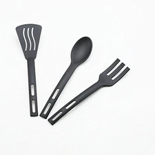 Kitchen Cooking Tools 3Pcs Mini Nylon Kitchen Utensils Set Slotted Turner Sol...