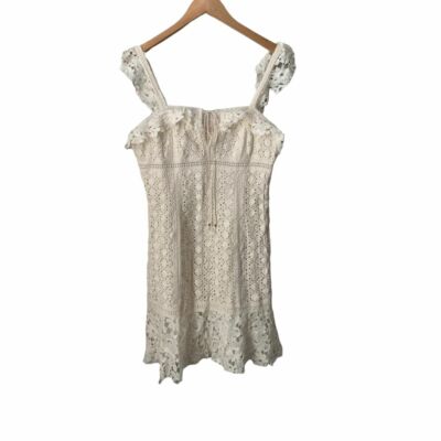 white christmas dresses Bella Donna Dress Off White Crochet High Low Coachella Maxi Gown One Size  Fits Small Medium Or Large main image 0