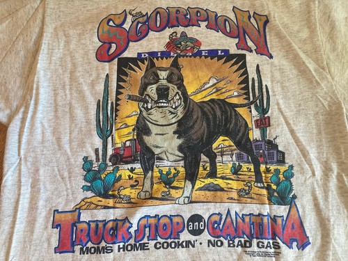 Vintage Scorpion Truck Stop Cantina Shirt Sleeve Tshirt L 1993 - Picture 12 of 20