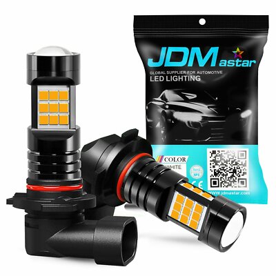 JDM ASTAR 2x 1600Lm H10 9145 LED Fog Driving Lights Amber Yellow Bulb Spot Lamps