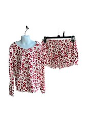 Cat  Jack 2 Piece Girl Pajama Set Red/white XL 14