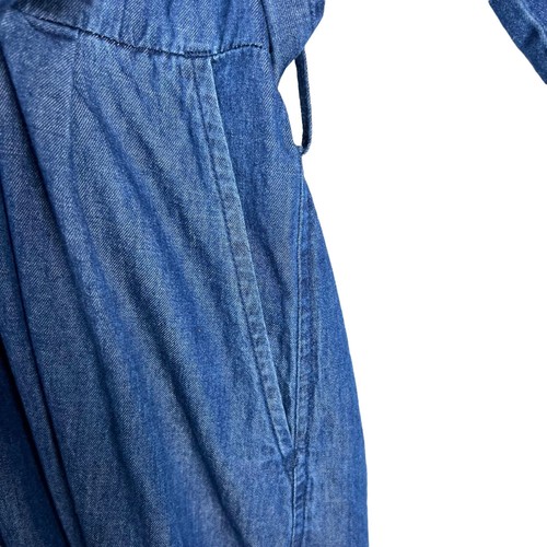Xirena Quinn Denim Midikleid weite Ärmel Kragen V-Ausschnitt Taille zum Binden Größe XS - Bild 5 von 12