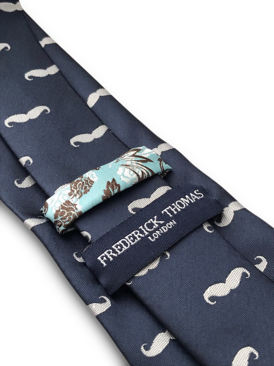 navy blue tie with blue whale design - Frederick Thomas Handmade Mens Ties