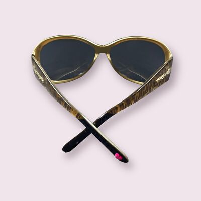 Betsey Johnson Raven Cheetah Print Sunglasses Oval Y2K  display picture 3