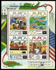JAMAICA 628a - Ameripex '86 International Philatelic Exhibition S/S (pb42886)