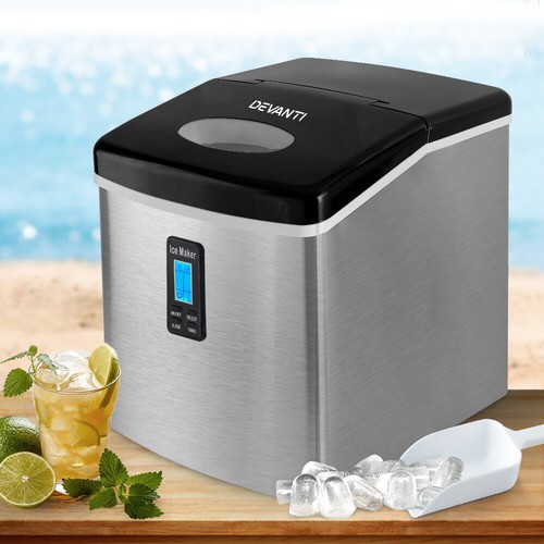 Devanti Ice Maker Machine Commercial Stainless Steel Portable Ice Cube Tray 3.2L - Picture 8 of 8