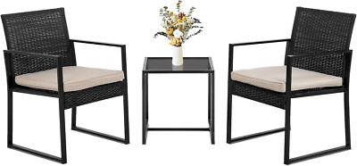 Wicker Patio Furniture 3 Piece Patio Set Chairs Bistro Set Outdoor ...