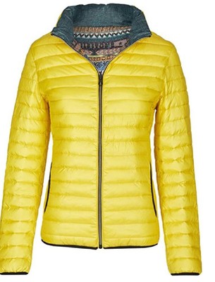 MILESTONE Celestine Damen Wendejacke Steppjacke Gelb/Khaki Grün Gr