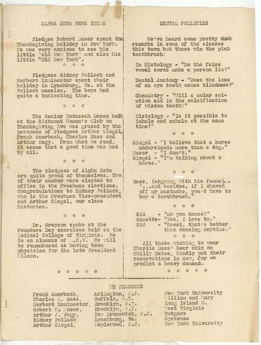 VINTAGE 1931 MCV SCHOOL ALPHA OMEGA FRATERNITY ALPHABET PLEDGE BOOK, VOL.A, #1 - Picture 4 of 4