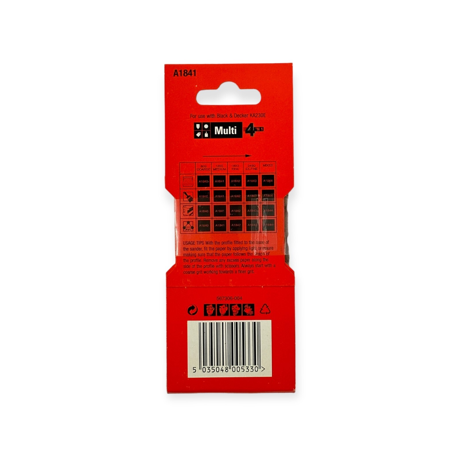 Black & Decker A1841 Multi Sander Contour Sanding Squares 120G Medium