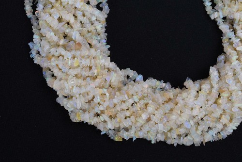 Perline pietra preziosa non tagliate opale etiope qualità AAA 100% naturale etiope 3-5 mm - Foto 3 di 6