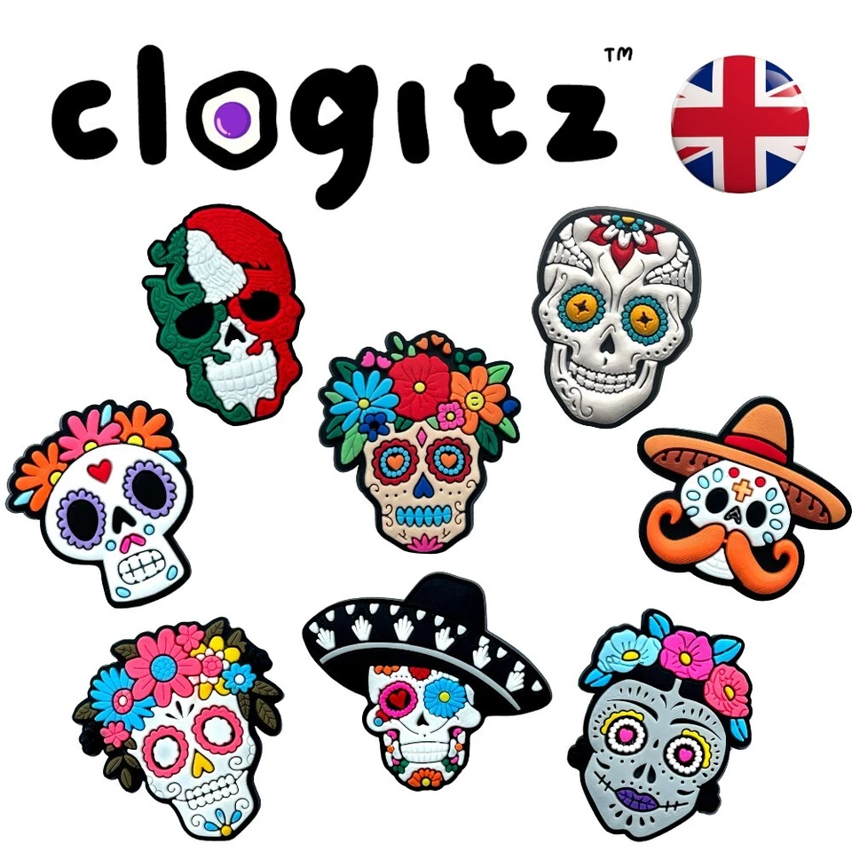 Sugar Skull 🇲🇽🌵🥑🌶 🌮💀 Schuh Charms für Crocs CLOGITZ UK 🇬🇧